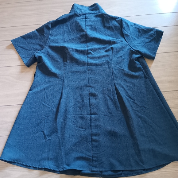 Plus Size Single Breasted Belted Shirt Dress - Picture 12 of 16